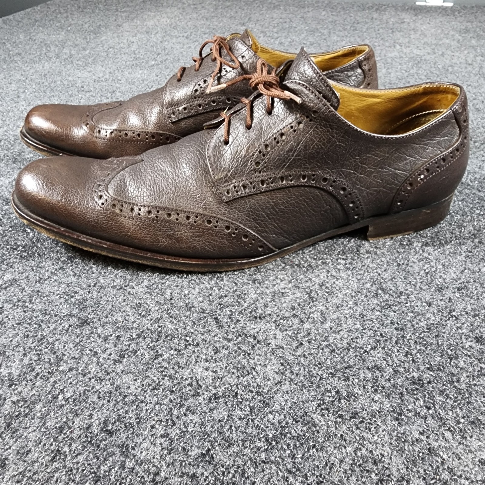 Billy Reid Wingtip Oxford Shoes Size 8 Men Dark Brown Leather Made In Italy